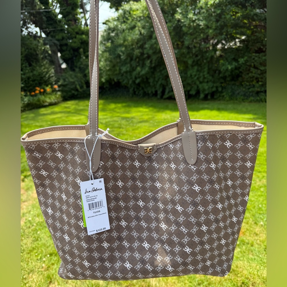 Sam Edelman Harper Medium Monogram shopper with detachable pouch NWT!